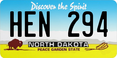 ND license plate HEN294