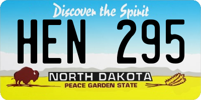 ND license plate HEN295