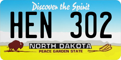 ND license plate HEN302