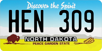 ND license plate HEN309