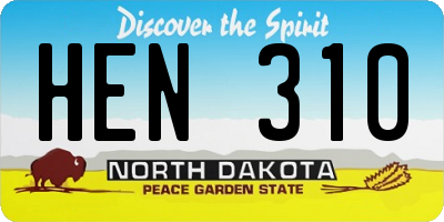 ND license plate HEN310