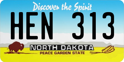 ND license plate HEN313