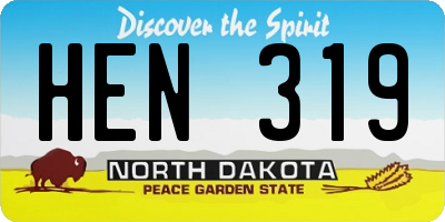 ND license plate HEN319