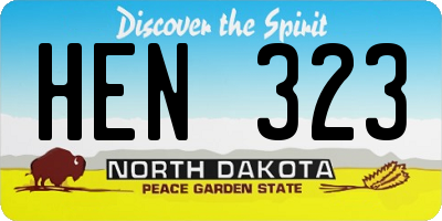 ND license plate HEN323