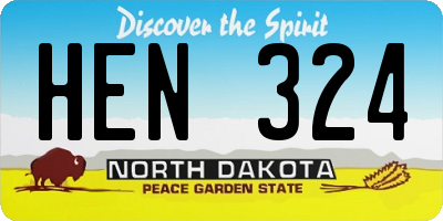 ND license plate HEN324