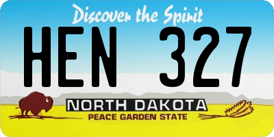 ND license plate HEN327