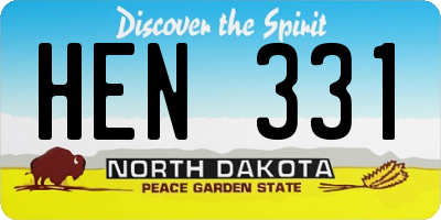 ND license plate HEN331
