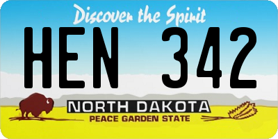 ND license plate HEN342