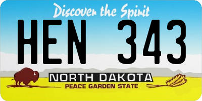 ND license plate HEN343