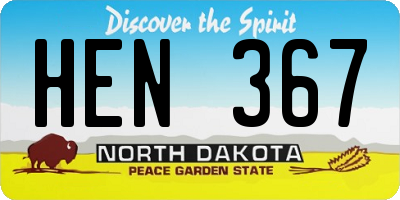 ND license plate HEN367