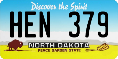 ND license plate HEN379