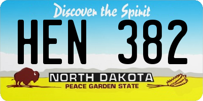ND license plate HEN382