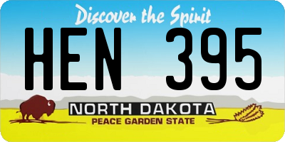 ND license plate HEN395