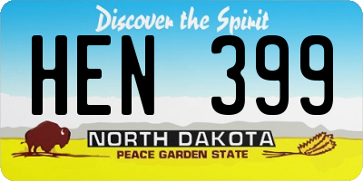 ND license plate HEN399