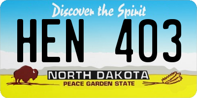 ND license plate HEN403