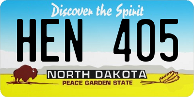 ND license plate HEN405