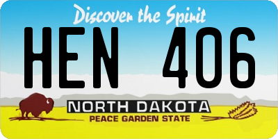 ND license plate HEN406