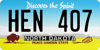 ND license plate HEN407