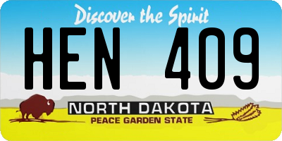 ND license plate HEN409