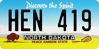 ND license plate HEN419