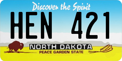 ND license plate HEN421