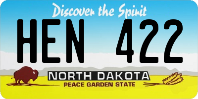 ND license plate HEN422