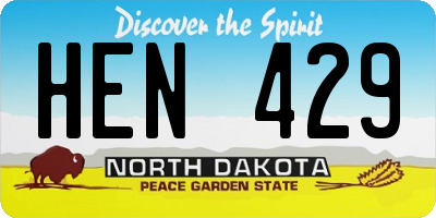 ND license plate HEN429