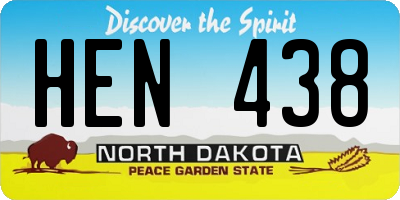 ND license plate HEN438