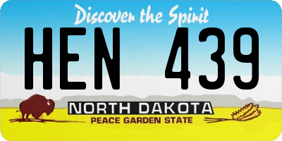 ND license plate HEN439