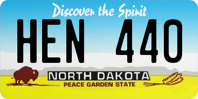 ND license plate HEN440
