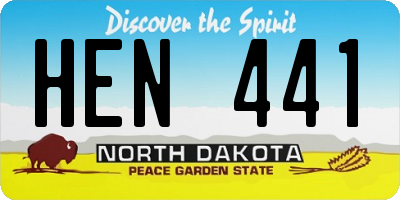 ND license plate HEN441
