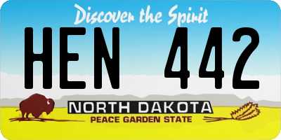 ND license plate HEN442