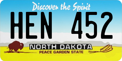 ND license plate HEN452