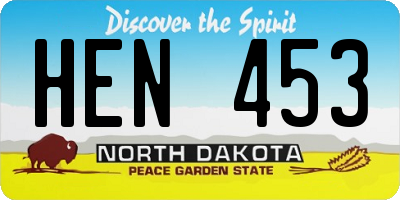 ND license plate HEN453