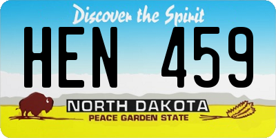 ND license plate HEN459