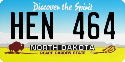 ND license plate HEN464