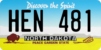 ND license plate HEN481