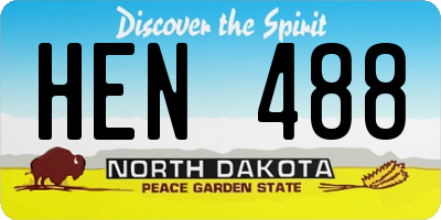 ND license plate HEN488