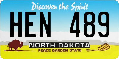 ND license plate HEN489