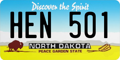 ND license plate HEN501