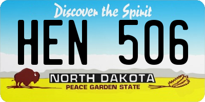 ND license plate HEN506