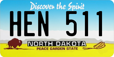 ND license plate HEN511