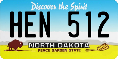 ND license plate HEN512
