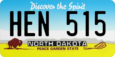 ND license plate HEN515