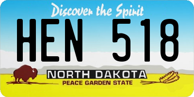 ND license plate HEN518