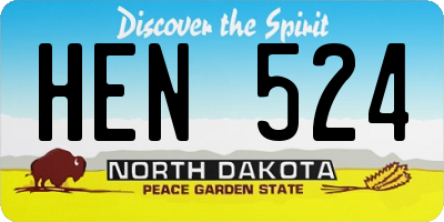 ND license plate HEN524