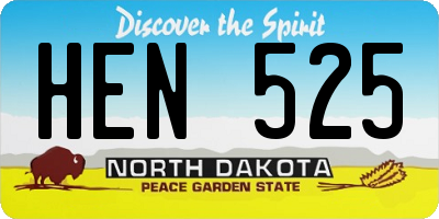 ND license plate HEN525
