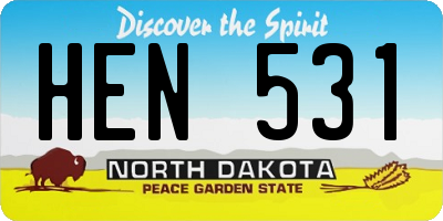 ND license plate HEN531