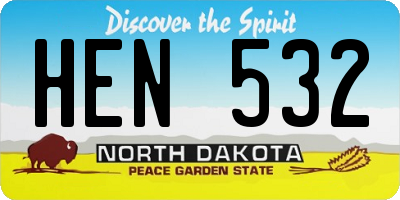 ND license plate HEN532