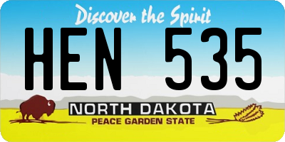 ND license plate HEN535